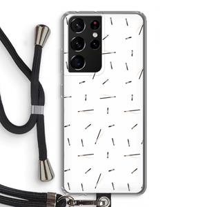 CaseCompany Hipster stripes: Samsung Galaxy S21 Ultra Transparant Hoesje met koord