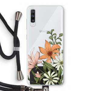 CaseCompany Floral bouquet: Samsung Galaxy A70 Transparant Hoesje met koord