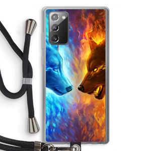 CaseCompany Fire & Ice: Samsung Galaxy Note 20 / Note 20 5G Transparant Hoesje met koord