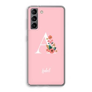 CaseCompany Pink Bouquet: Samsung Galaxy S21 Transparant Hoesje