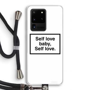 CaseCompany Self love: Samsung Galaxy S20 Ultra Transparant Hoesje met koord