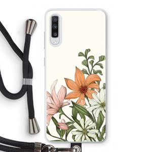 CaseCompany Floral bouquet: Samsung Galaxy A70 Transparant Hoesje met koord
