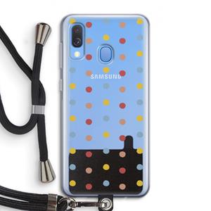 CaseCompany Bollen: Samsung Galaxy A40 Transparant Hoesje met koord