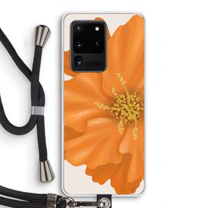 CaseCompany Orange Ellila flower: Samsung Galaxy S20 Ultra Transparant Hoesje met koord