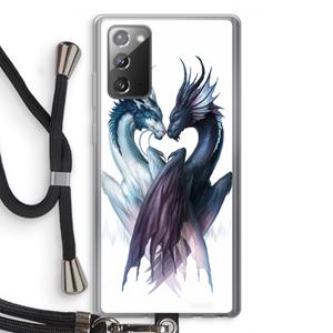 CaseCompany Yin Yang Dragons: Samsung Galaxy Note 20 / Note 20 5G Transparant Hoesje met koord