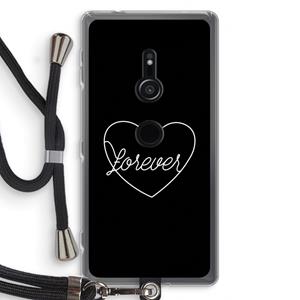 CaseCompany Forever heart black: Sony Xperia XZ2 Transparant Hoesje met koord