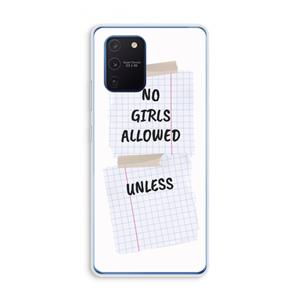 CaseCompany No Girls Allowed Unless: Samsung Galaxy Note 10 Lite Transparant Hoesje