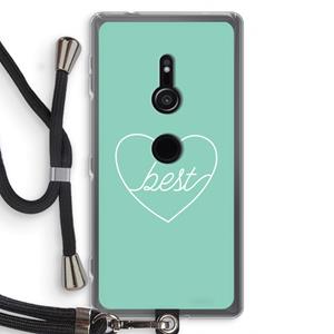 CaseCompany Best heart pastel: Sony Xperia XZ2 Transparant Hoesje met koord