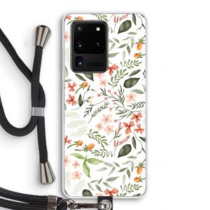 CaseCompany Sweet little flowers: Samsung Galaxy S20 Ultra Transparant Hoesje met koord