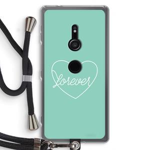 CaseCompany Forever heart pastel: Sony Xperia XZ2 Transparant Hoesje met koord