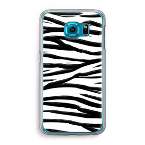 CaseCompany Zebra pattern: Samsung Galaxy S6 Transparant Hoesje