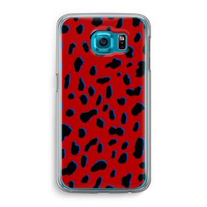 CaseCompany Red Leopard: Samsung Galaxy S6 Transparant Hoesje
