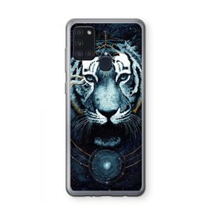 CaseCompany Darkness Tiger: Samsung Galaxy A21s Transparant Hoesje