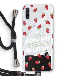 CaseCompany Don't forget to have a great day: Samsung Galaxy A70 Transparant Hoesje met koord