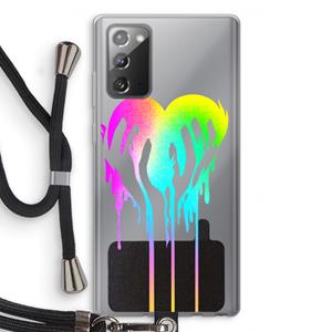 CaseCompany Hold My Heart: Samsung Galaxy Note 20 / Note 20 5G Transparant Hoesje met koord