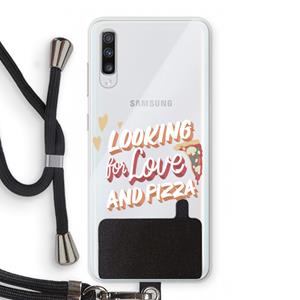 CaseCompany Pizza is the answer: Samsung Galaxy A70 Transparant Hoesje met koord