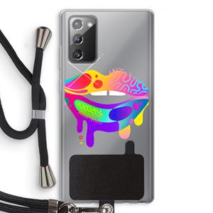 CaseCompany Lip Palette: Samsung Galaxy Note 20 / Note 20 5G Transparant Hoesje met koord