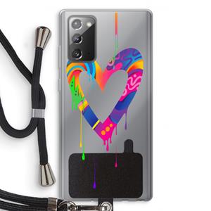 CaseCompany Melts My Heart: Samsung Galaxy Note 20 / Note 20 5G Transparant Hoesje met koord