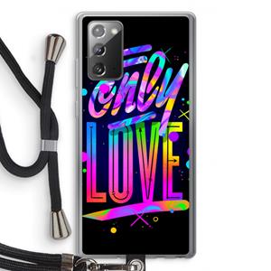 CaseCompany Only Love: Samsung Galaxy Note 20 / Note 20 5G Transparant Hoesje met koord