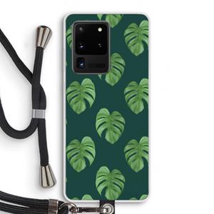 CaseCompany Monstera leaves: Samsung Galaxy S20 Ultra Transparant Hoesje met koord