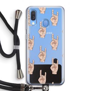 CaseCompany Rock: Samsung Galaxy A40 Transparant Hoesje met koord