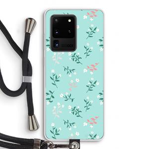 CaseCompany Small white flowers: Samsung Galaxy S20 Ultra Transparant Hoesje met koord