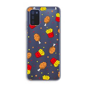 CaseCompany Chicken 'n Fries: Samsung Galaxy A03s Transparant Hoesje