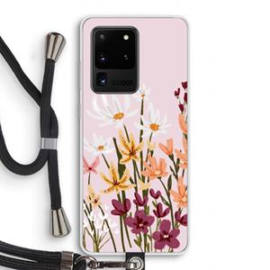 CaseCompany Painted wildflowers: Samsung Galaxy S20 Ultra Transparant Hoesje met koord