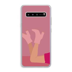 CaseCompany Pink boots: Samsung Galaxy S10 5G Transparant Hoesje