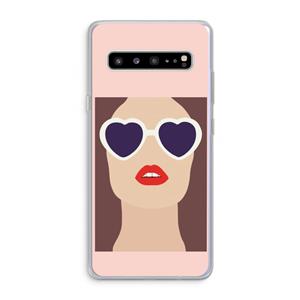 CaseCompany Red lips: Samsung Galaxy S10 5G Transparant Hoesje