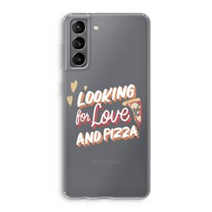 CaseCompany Pizza is the answer: Samsung Galaxy S21 Transparant Hoesje