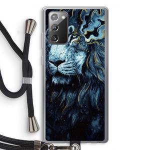 CaseCompany Darkness Lion: Samsung Galaxy Note 20 / Note 20 5G Transparant Hoesje met koord