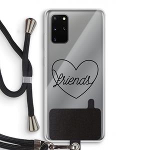 CaseCompany Friends heart black: Samsung Galaxy S20 Plus Transparant Hoesje met koord