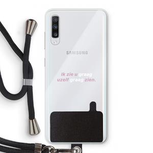 CaseCompany uzelf graag zien: Samsung Galaxy A70 Transparant Hoesje met koord