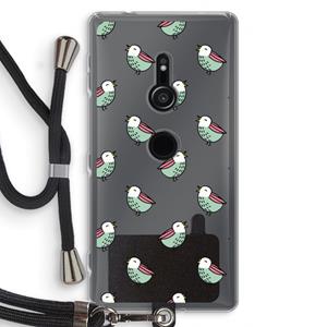 CaseCompany Vogeltjes: Sony Xperia XZ2 Transparant Hoesje met koord