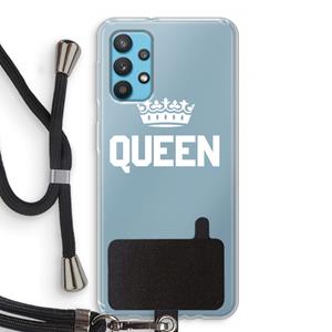 CaseCompany Queen zwart: Samsung Galaxy A32 4G Transparant Hoesje met koord