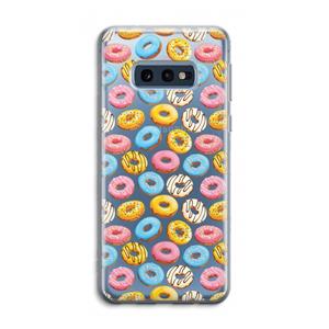 CaseCompany Pink donuts: Samsung Galaxy S10e Transparant Hoesje