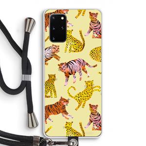 CaseCompany Cute Tigers and Leopards: Samsung Galaxy S20 Plus Transparant Hoesje met koord