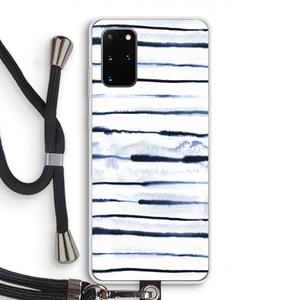 CaseCompany Ink Stripes: Samsung Galaxy S20 Plus Transparant Hoesje met koord