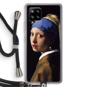 CaseCompany The Pearl Earring: Samsung Galaxy A42 5G Transparant Hoesje met koord