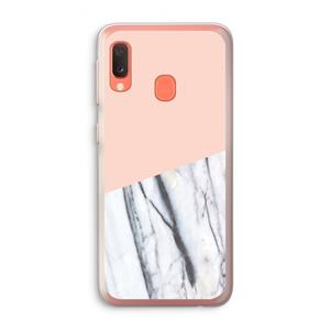 CaseCompany A touch of peach: Samsung Galaxy A20e Transparant Hoesje