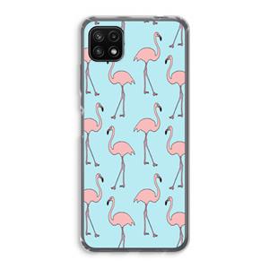 CaseCompany Anything Flamingoes: Samsung Galaxy A22 5G Transparant Hoesje