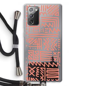 CaseCompany Marrakech Pink: Samsung Galaxy Note 20 / Note 20 5G Transparant Hoesje met koord