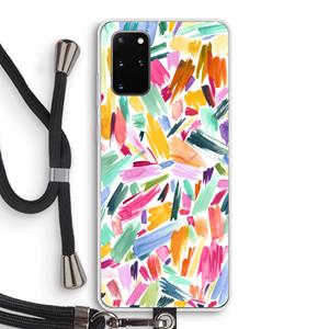 CaseCompany Watercolor Brushstrokes: Samsung Galaxy S20 Plus Transparant Hoesje met koord