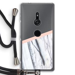 CaseCompany A touch of peach: Sony Xperia XZ2 Transparant Hoesje met koord
