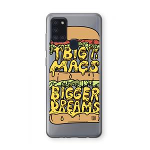 CaseCompany Big Macs Bigger Dreams: Samsung Galaxy A21s Transparant Hoesje