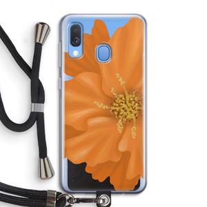 CaseCompany Orange Ellila flower: Samsung Galaxy A40 Transparant Hoesje met koord