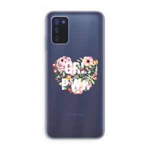 CaseCompany GRL PWR Flower: Samsung Galaxy A03s Transparant Hoesje