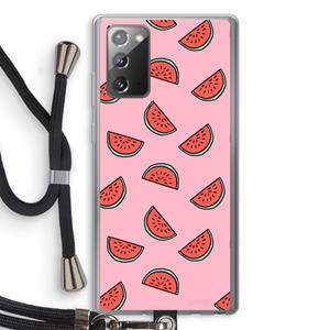 CaseCompany Watermeloen: Samsung Galaxy Note 20 / Note 20 5G Transparant Hoesje met koord