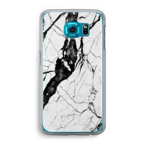 CaseCompany Witte marmer 2: Samsung Galaxy S6 Transparant Hoesje